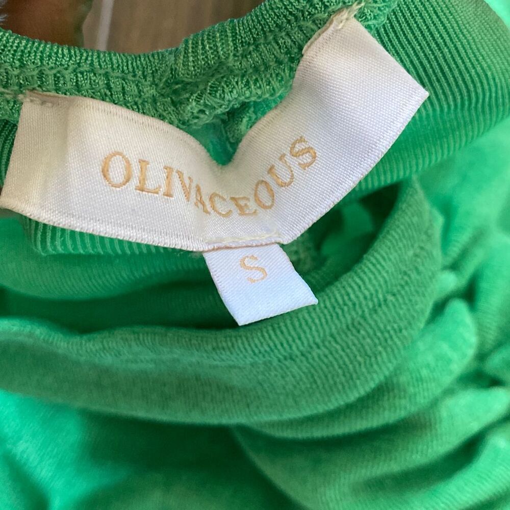 OLIVACEOUS S ruched green slinky dress - Picture 3 of 5
